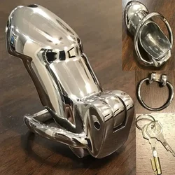 Male Stainless Steel Chastity Device Belt Cock Prison Metal Penis Cage Extreme Cock Lock Restraint Ring Sex Toys for Men BDSM