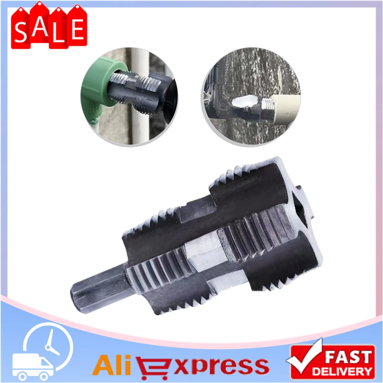 PPR Water Pipe Inner Wire Hole Drill Opener Dark Gray For 1/2inch And 3/4inch Pipes Double Heads Power Tools Accessories