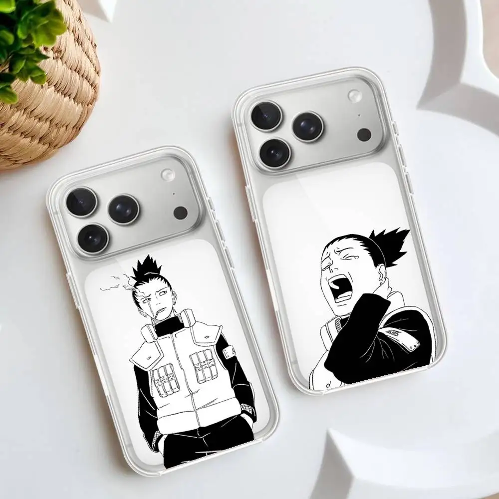 Funda Transparente para Teléfono con Diseño de N-Nara Shikamaru-S para iPhone 17 16 15 12 11 Pro Max 14 Plus 13 Mini
