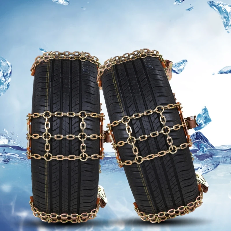 Car Tyre Winter Roadway Safety Tire Snow Road Adjustable Anti-skid Safety Chains Universal Vehicle Security Tyre Wrapped Chain