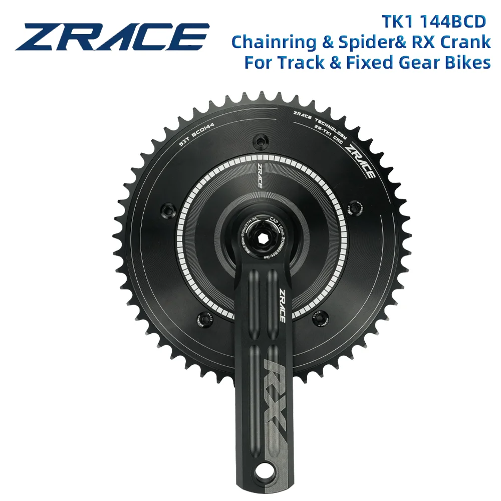 ZRACE RX Track Juego de bielas de piñón fijo para bicicleta 144BCD 46T-50T, juego de bielas de 165-175mm, piezas de ciclismo