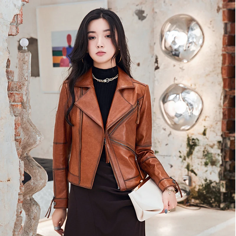 Sheepskin Coat For Women 2023 New Autumn and Winter Genuine Leather Coat Locomotive Waist Short Fashion Casual Women's Jackets