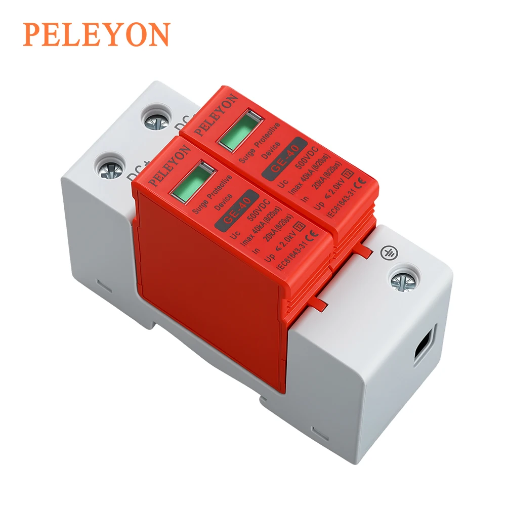 PELEYON   DC 500V/1000V SPD 20KA~40KA 10KA~20KA   House Surge Protector Protective Low-voltage Arrester Device