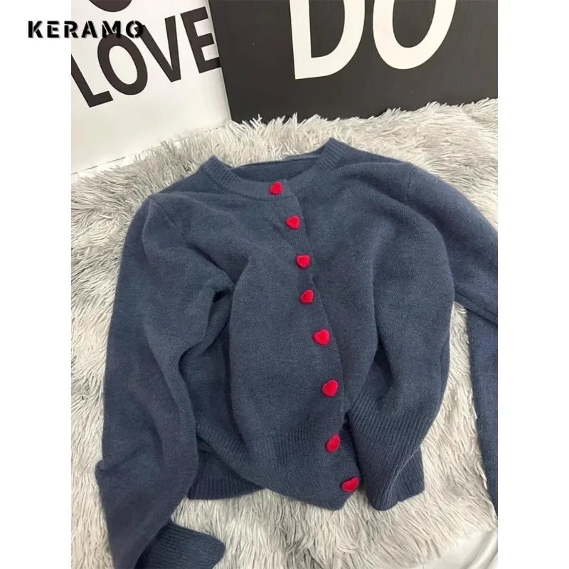 2024 Winter Casual Y2K Knitting Long Sleeve Mohair Pullovers Fashion Women Chic Solid Color Coquette Warm Knitwears Sweater