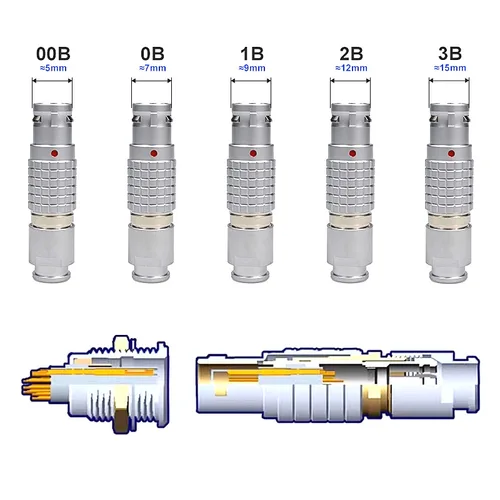Imagen 2 del producto LEMO Compatible FGG EGG Push-pull enchufe de aviación autoblocante 00B 0B 1B 2B 3B conector de Metal 2/3/4/5/6/7/8 Pin recepción de señal