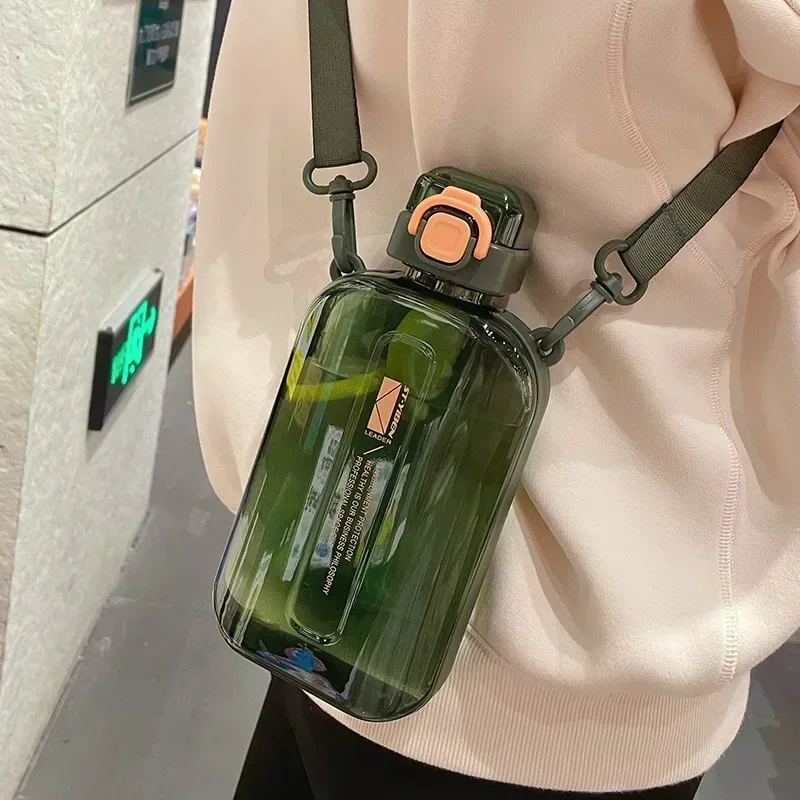 

Clear Water Bottle Portable Travel Kettle Strap Adjustable Shoulder Strap Large Capacity Kettle Suitable For Sports Camping