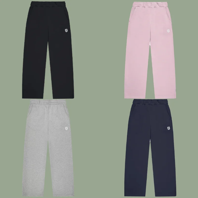 

Y2K Men's Casual Pants Retro SU Logo Embroidered Pattern Solid Color Cotton Pants Fashionable unisex Hip Hop Harajuku StreetWear