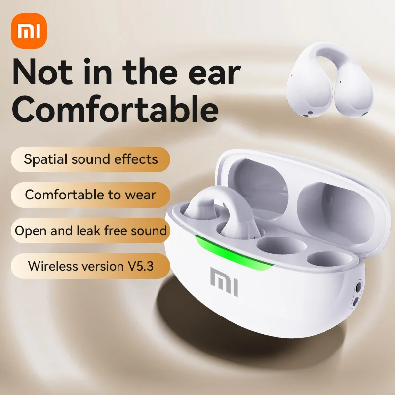 XIAOMI K10 Earclip Wireless Earbuds Earring TWS Bluetooth Headset Noise Cancelling Earphones HIFI Stereo Sound Headphones