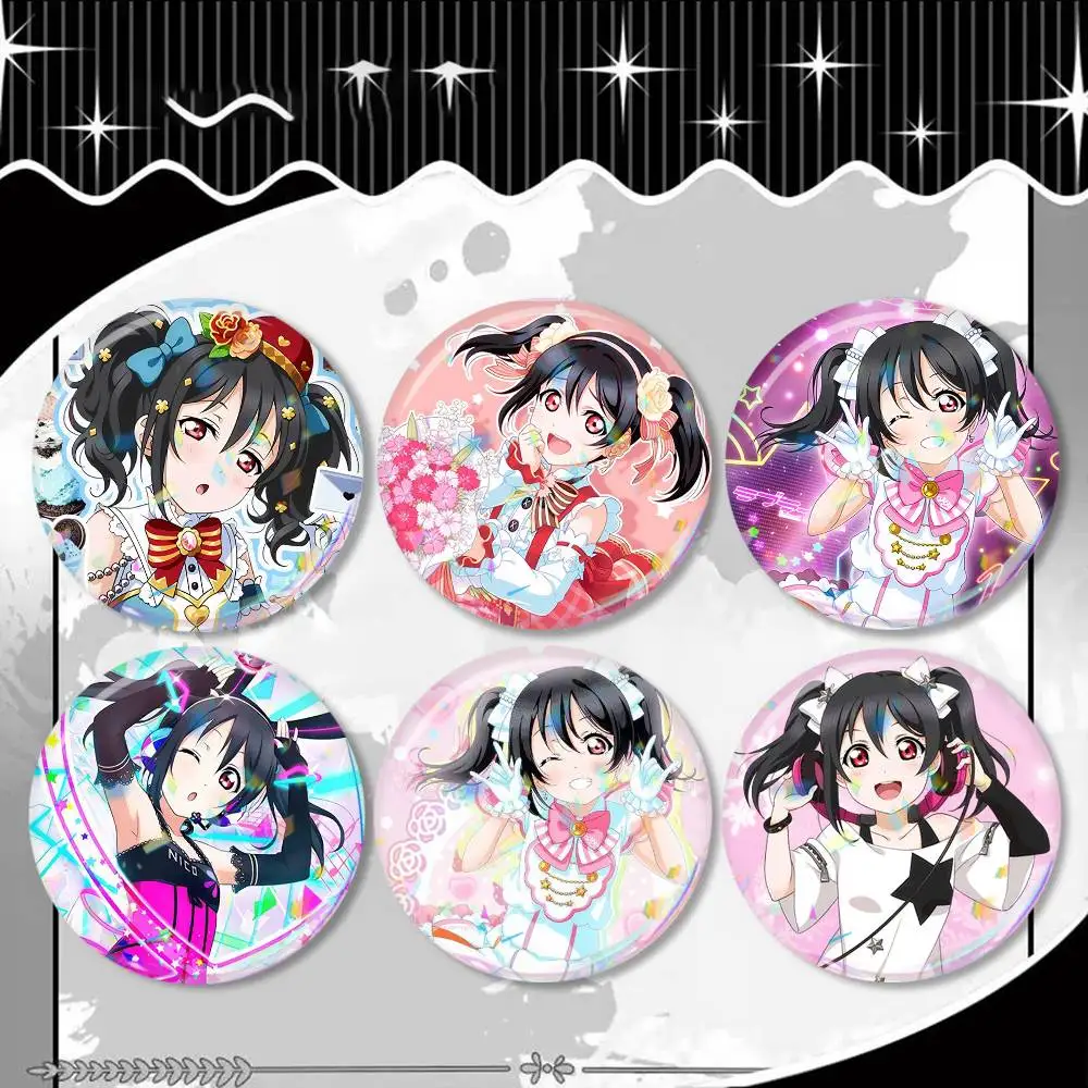 

Yazawa Nico Love Live Anime Girl Badge 25 32 44 58 75 mm Round Fans Collect Friends Gifts Brooch Souvenir