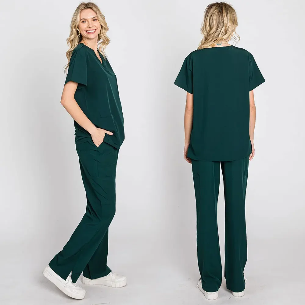 Uniforme de propormédicale multicolore pour femmes, uniforme de soins infirmiers, manches courtes, pantalons Y +, vêtements de travail pour animalerie, médecin