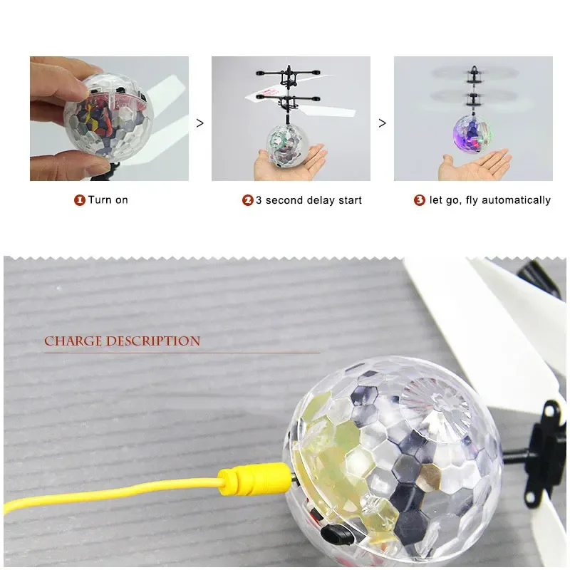 New Flying Ball Luminous Kid's Flight Balls Electronic Infrared Induction Aircraft Remote Control Toys LED Light Mini Helicopter