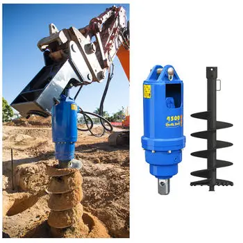 TORIK Hydraulic Drive Engine Detachable Bracket Earth Auger Excavator Mounted Drill Foundation Pole Pile Drilling 3-20 Ton