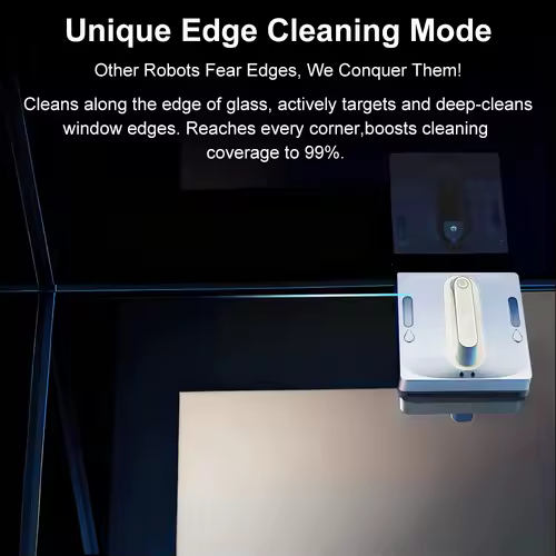 Robot Window Vacuum Cleaner ABIR WD9,4-Way Water Spray, Laser Sensor,9000PA Suction, Low Nosise,Wet Dry Scrape & Wipe in One - Image 6