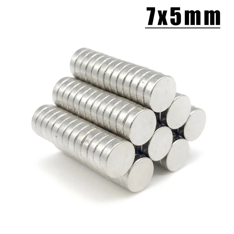 1/5/10/20/50/10000Pcs 7x5 Neodymium Magnet 7mm x 5mm N35 NdFeB Round Super Powerful Strong Permanent Magnetic imanes Disc 7*5