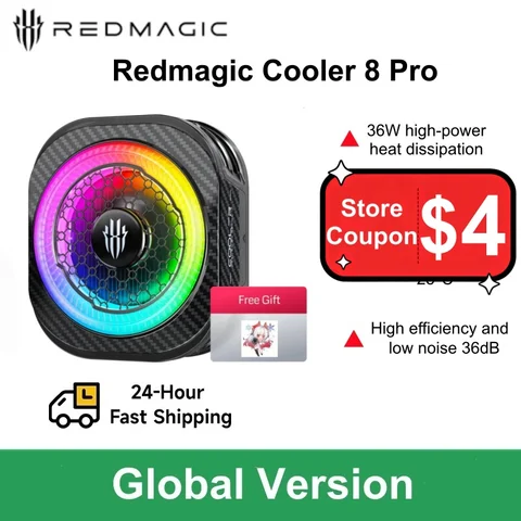 Новый магнитный кулер RedMagic Cryo Cooler 8 Pro для игровых телефонов, мощное рассеивание тепла 36 Вт, низкий уровень шума 36 дБ, для прямых трансляций