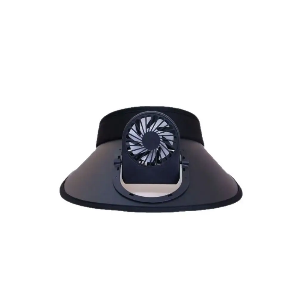 USB Rechargeable Cooling Fan Hat Large Brim Breathable Empty Top Sunscreen Cap Portable Anti UV Protection Women Sun Hat