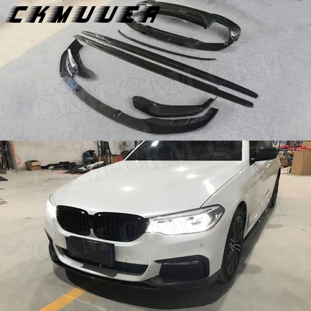 

CKMUUER Углеродное волокно для BMW 5 серии G30 G31 G38 M Tech M Sport 2017 2018, передние разветвители губ, задний диффузор, спойлер, комплекты кузова