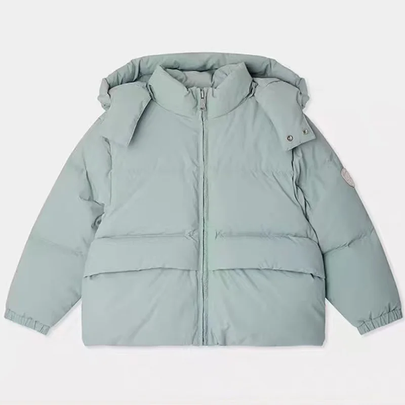 

Предпродажа, осень-зима 2025 года, теплое синее пуховое пальто для маленьких девочек, куртки для маленьких мальчиков, детская эксклюзивная одежда, зимняя одежда для девочек