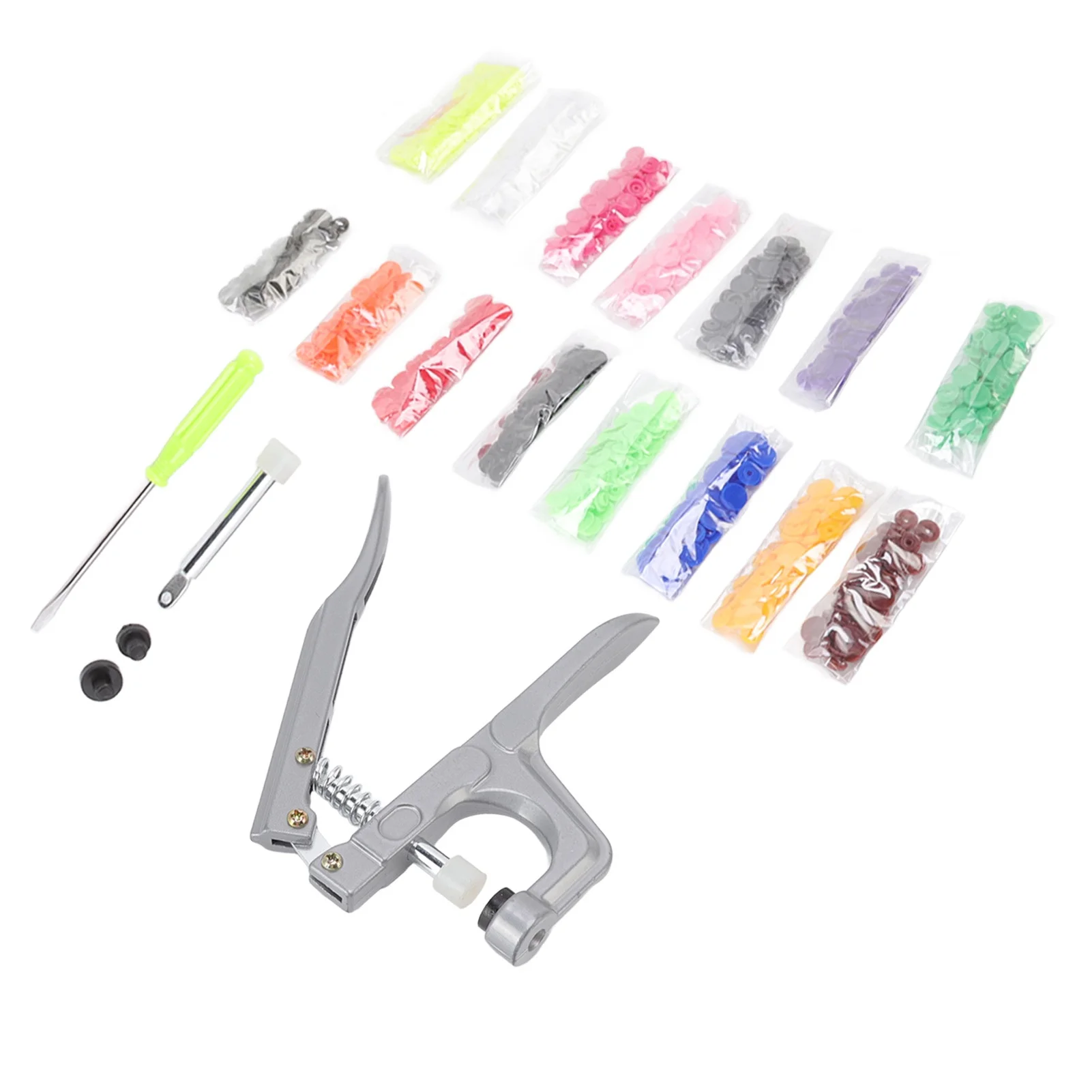 Plastic Snap Set Plastic Stainless Steel Practical Sewing Snaps Fasteners Kit Snap Plier with 150pcs T5 Buckle for Clothing