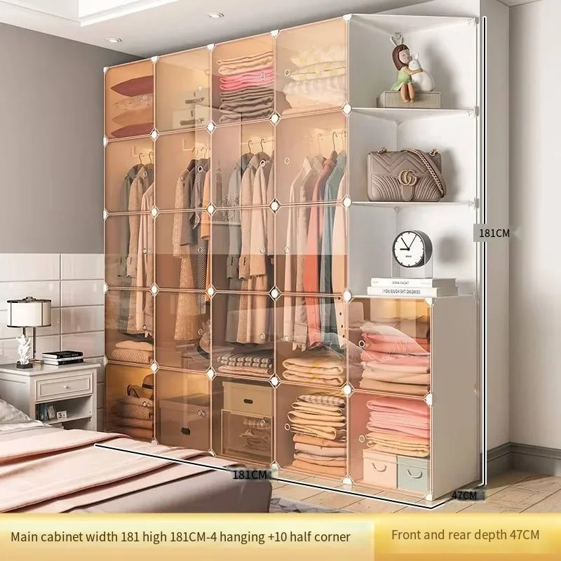 Cosmetica Kleding Scandinavische kasten Slaapkamerpartities Hanger Display Opbergkasten Kast Kunststof vestidores Huismeubilair