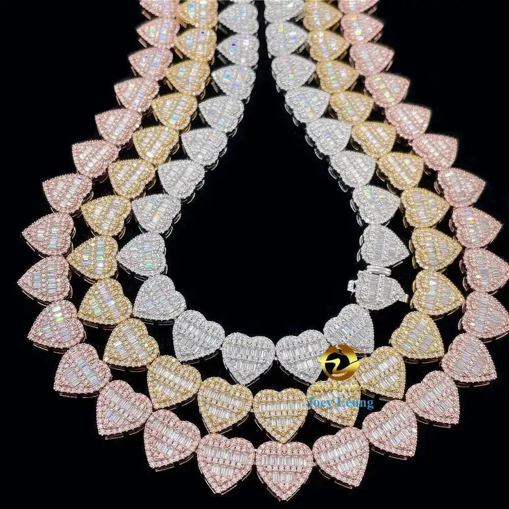

Pass Diamond Tester 13mm 925 Silver Vvs Moissanite Diamond Iced Out Miami Cuban Link Chain Necklace Custom Hip Hop Jewelry