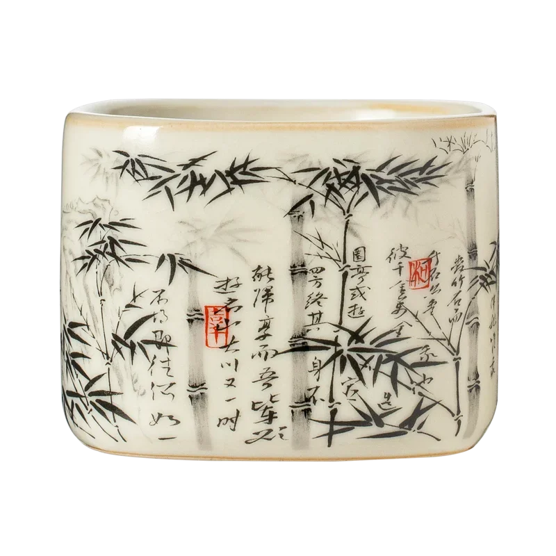 120 مللي كوب شاي صيني من الخيزران رو ياو سيراميك افتتاح أصفر جميل فنجان شاي الزهور أدوات الشاي كوب رئيسي طقم شاي الكونغفو #5