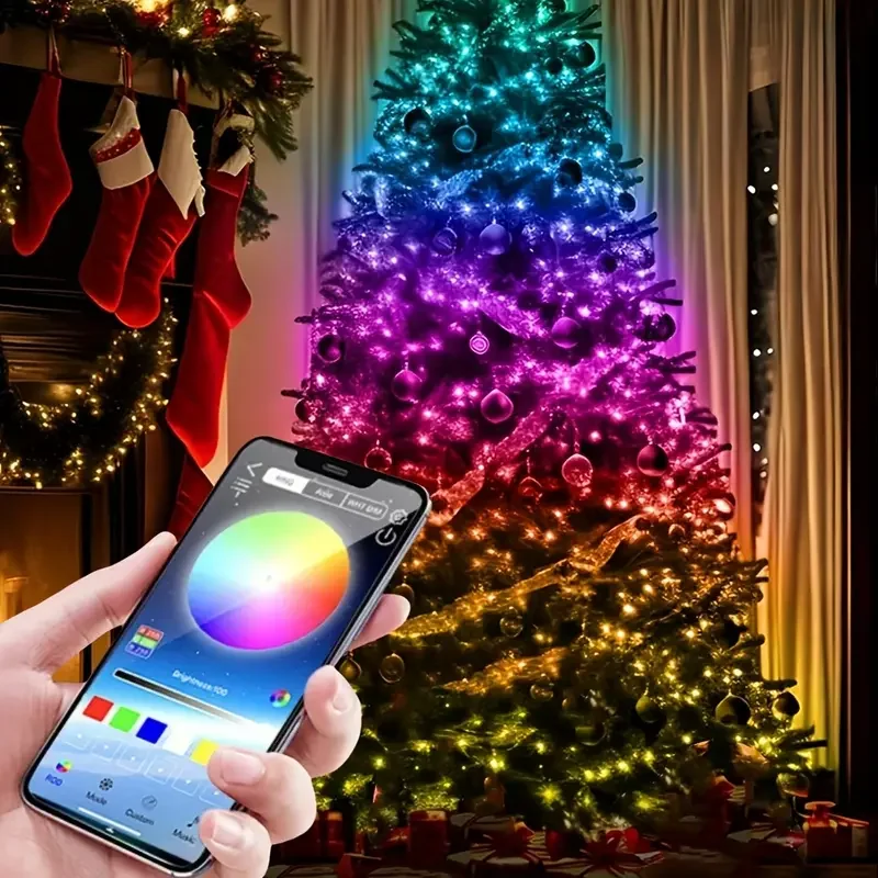 5M/10M USB LED Copper Wire String Lights USB Dream Color Fairy Lights Bluetooth Colorful Home Christmas Tree Wedding Decor