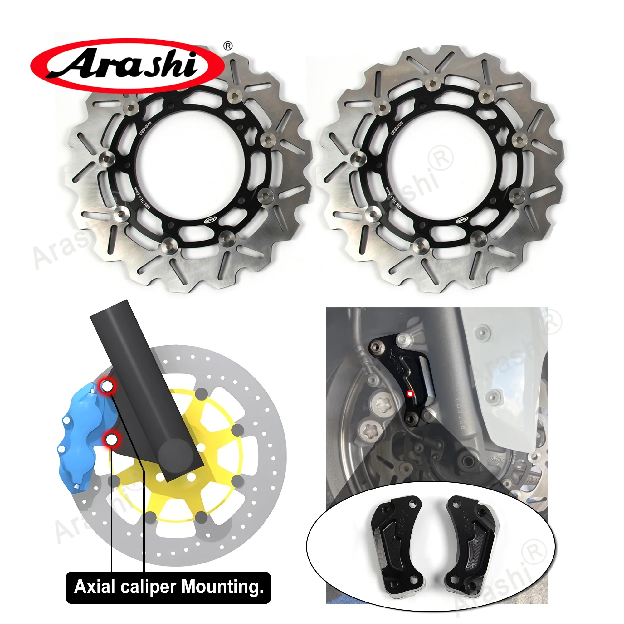 Arashi 298mm Oversize CNC Front Brake Disc Rotors For YAMAHA XP