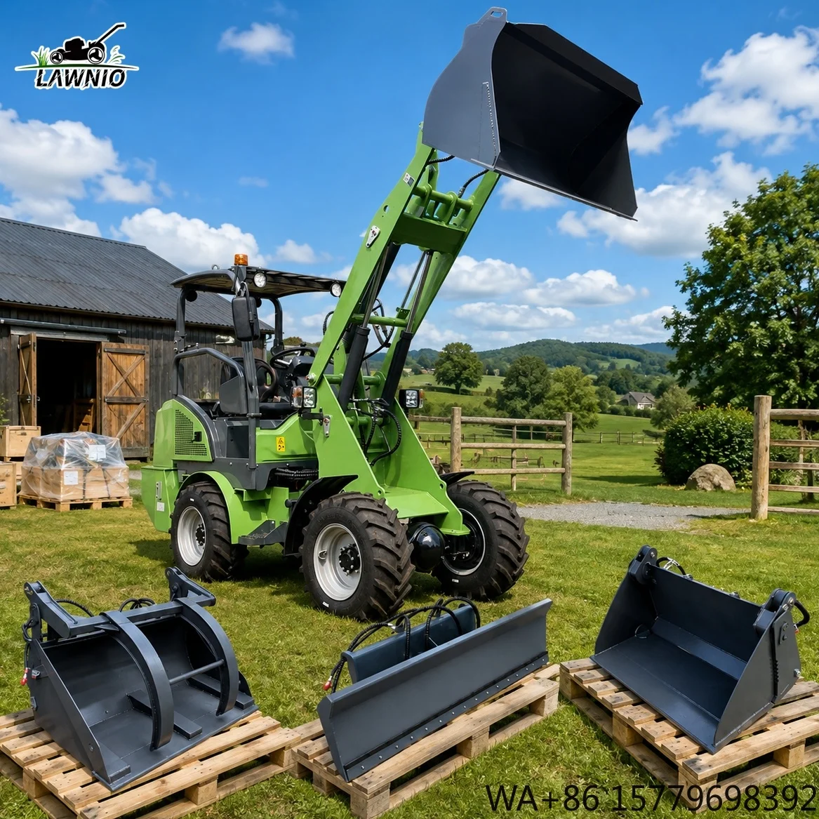 Multiple Attachments Available Electric Loader Quick Hitch  Strong Climbing Ability Narrow Spaces Wheel Loader