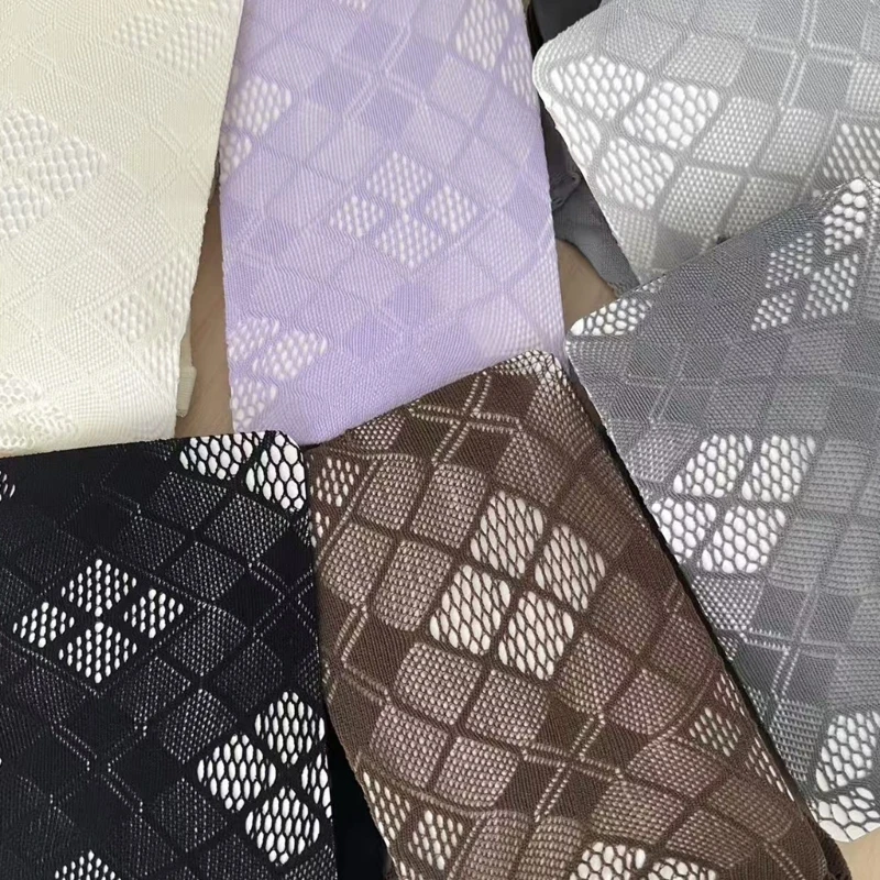 جوارب نسائية حلوة من شبكة صيد السمك جوارب شبه شفافة جوارب أنيقة مجوفة من قماش الجاكار بلون واحد جوارب طويلة ضيقة