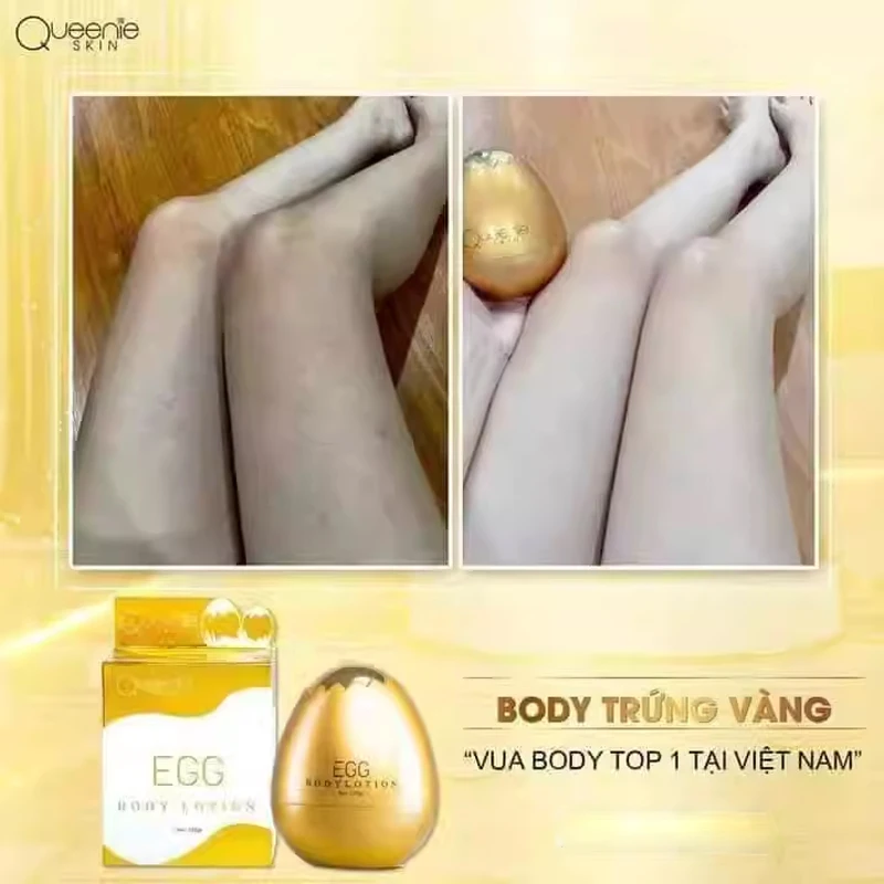 

250g/bottle Kem Body trứng vàng Queenie, Reduce Dark Spots, Bright White, Moisture, Tighten, Smooth Anti-aging, Even Skin Tone