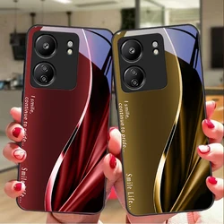 New Soft Brown Red For Xiaomi Redmi 13C Note13 12 Pro Plus 5G Note 9 13T Pro POCO X6 F5 F6 Black Tempered Glass Phone Case
