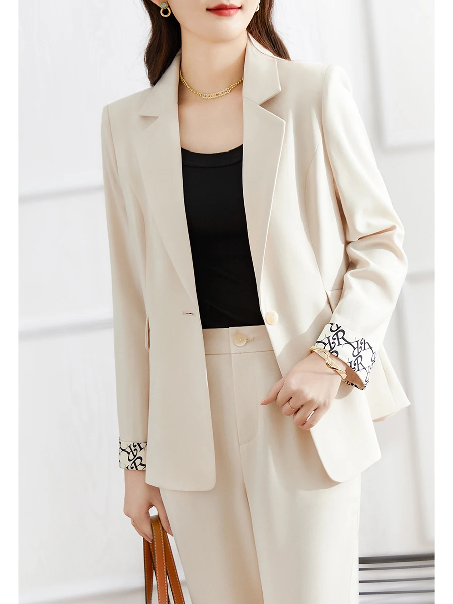 

Розовый костюм Chen Yún: Женский приталенный профессиональный деловой топ с длинным рукавом из полиэстера для весеннего сезона