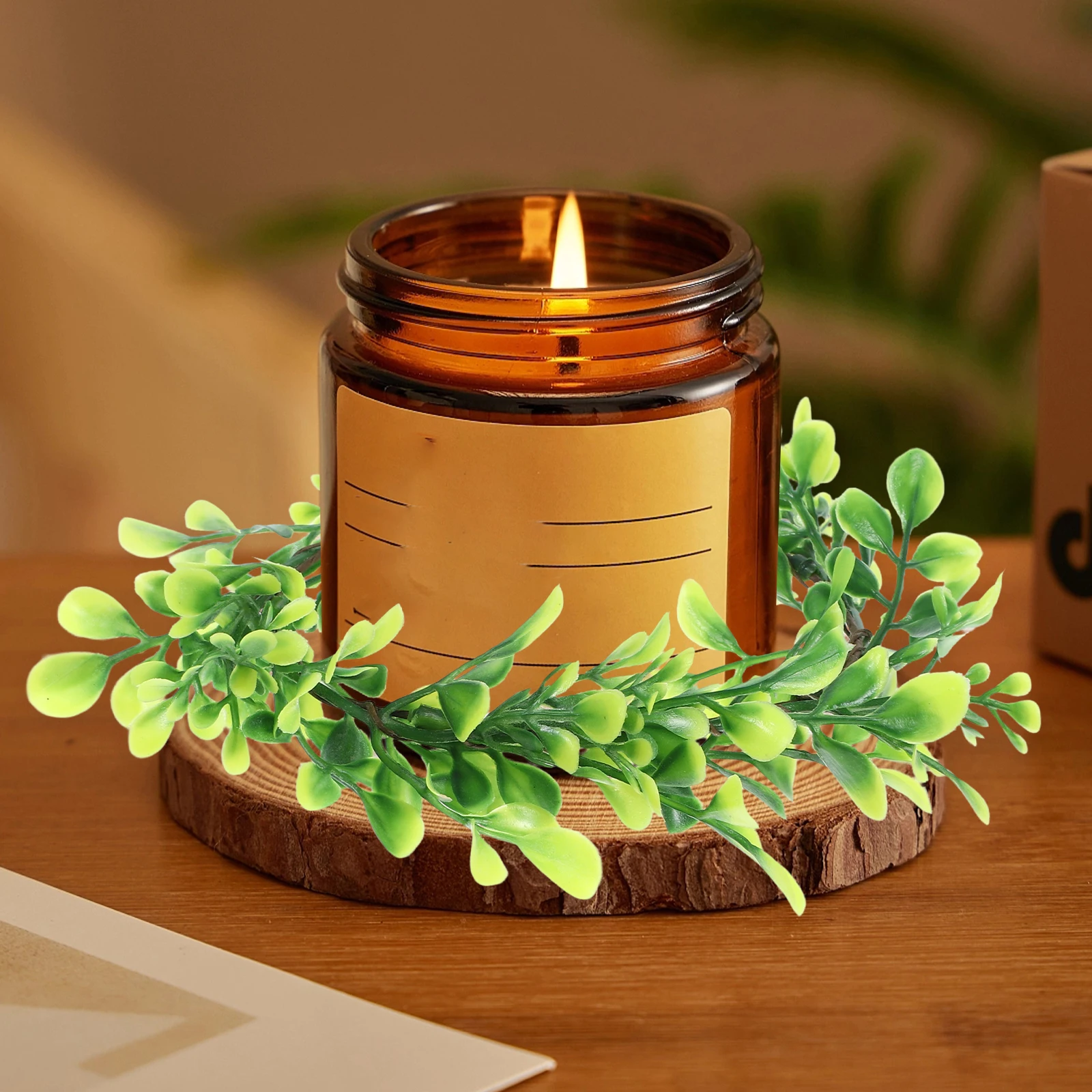 

Eucalyptus Leaf Wreath Spring Greenery Artificial Decor For Farmhouse Wedding Party Christmas Table Centerpiece