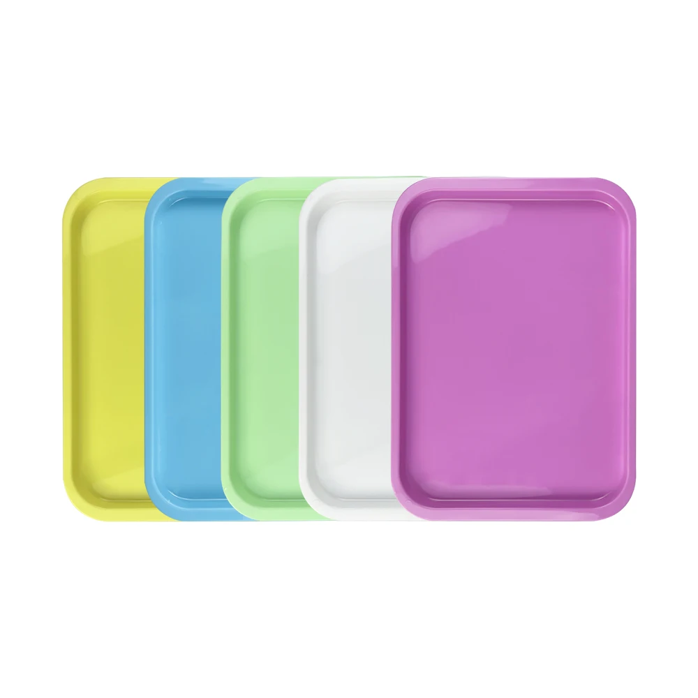Dental Storage Tray Colorful Plastic Medical Surgical Square Plate Disinfection Dish Dentistry Dentist Instrument Placement Box
