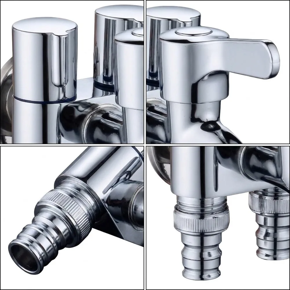 Comfortable Handwheel Design For Easy Flow Control Drain Multi Port Splitter Angle Stop Valve Stainless Steel Build