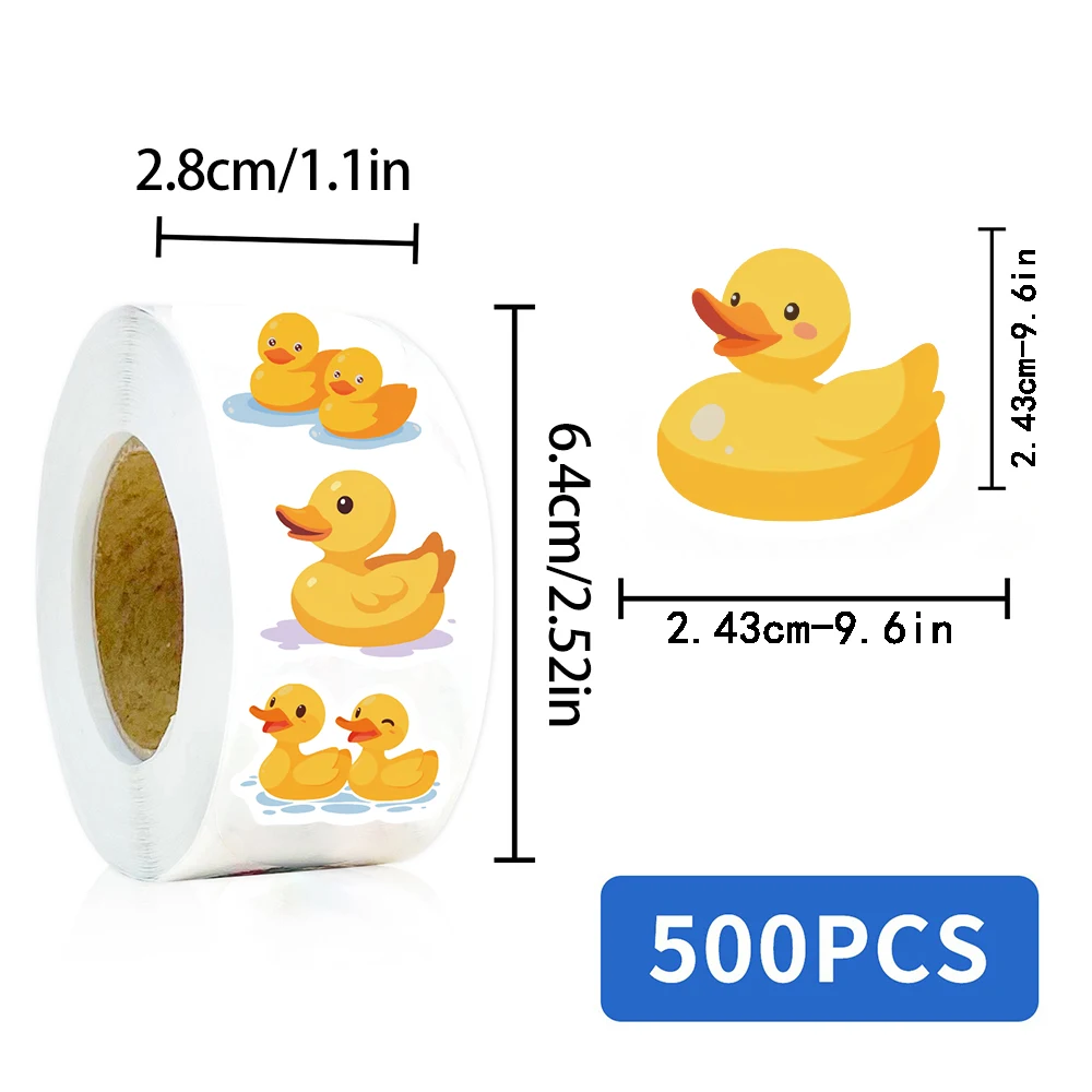500PCS Nette Cartoon Ente Rolle Aufkleber Notebook Telefon Geburtstag Kaffee Skateboard Mode Laptop Gepäck Wasserdichte Dekoration ﻿ – Detail 3