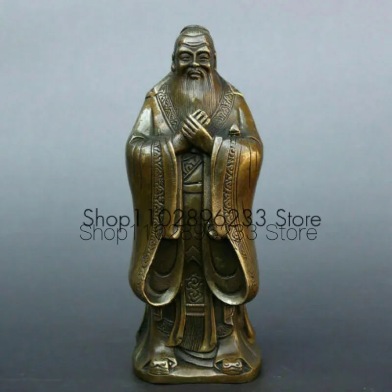 

Copper Statue of Confucius Ornaments Bronze Statue Chinese Wisdom Saint