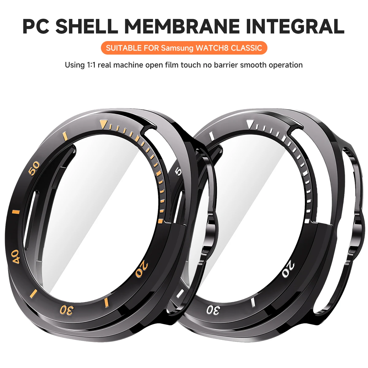 Funda de PC para Samsung Galaxy Watch 8 Classic, accesorios de 46mm, Protector de pantalla de vidrio templado, parachoques Galaxy Watch 8, funda clásica