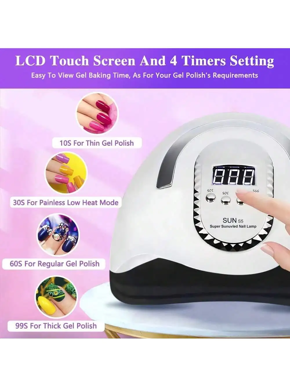 Secador de unhas uv 66 leds lâmpada do prego para curar todo o gel unha polonês com sensor de movimento manicure pedicure ferramenta salão profissional