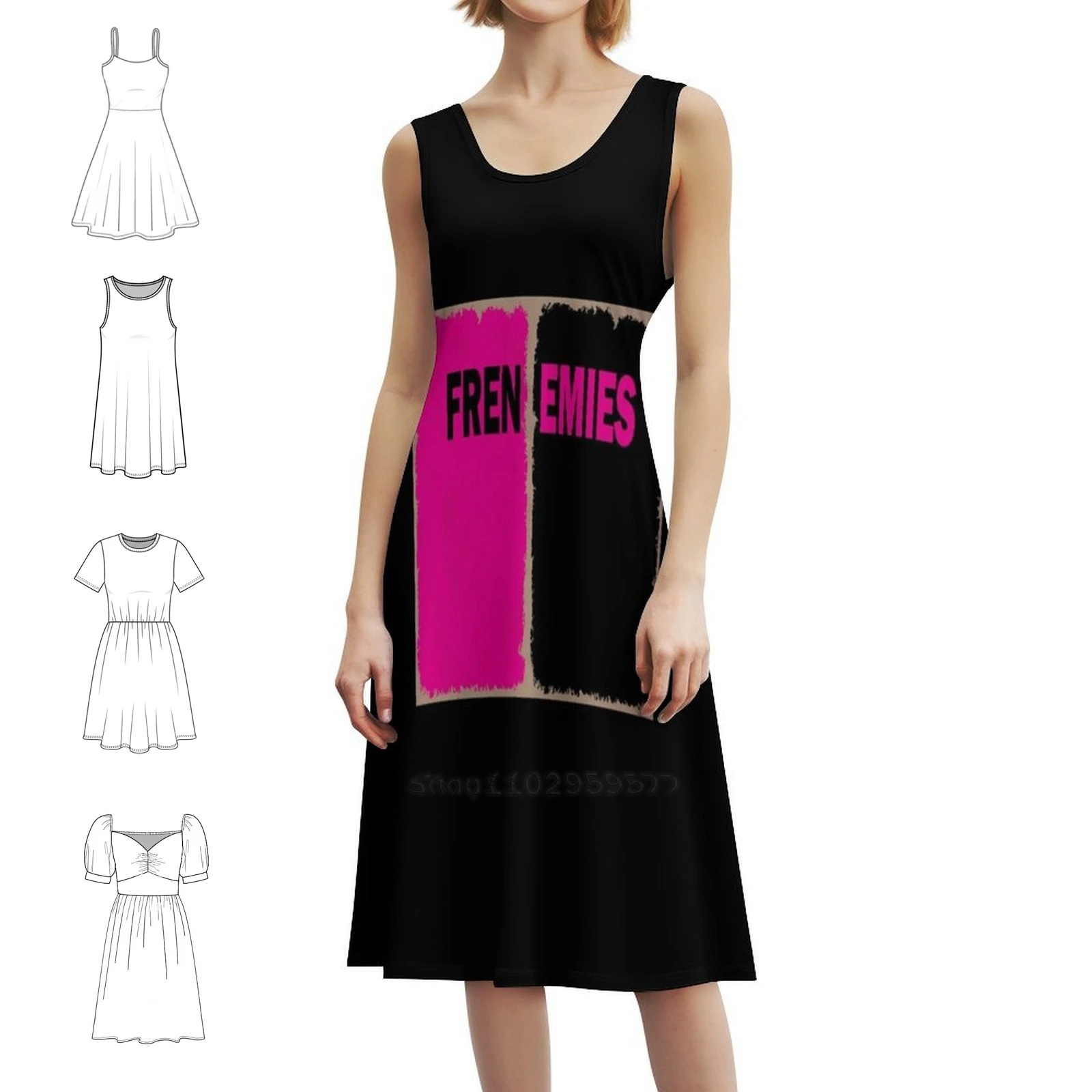 

Богемное платье без рукавов Frenemies с несколькими принтами, пляжное праздничное платье для отдыха, Frenemies, вечерние платья в стиле ретро Frenemies