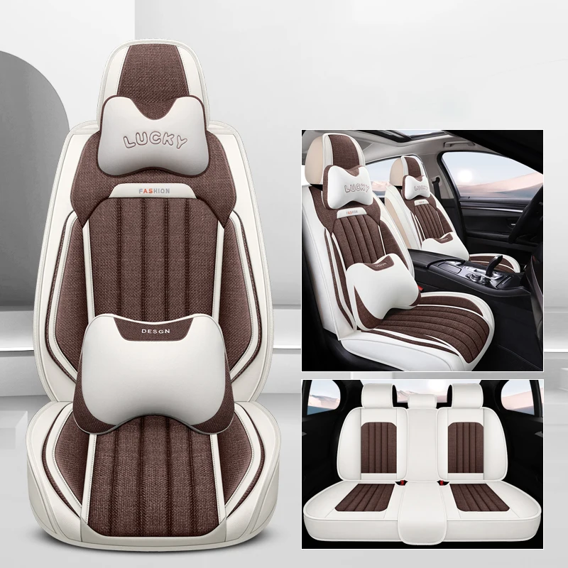 Luxury Universal Car Seat Covers For Mitsubishi L200 ASX Outlander Eclipse Cross Lancer X Pajero Sport Auto Interior Accessories
