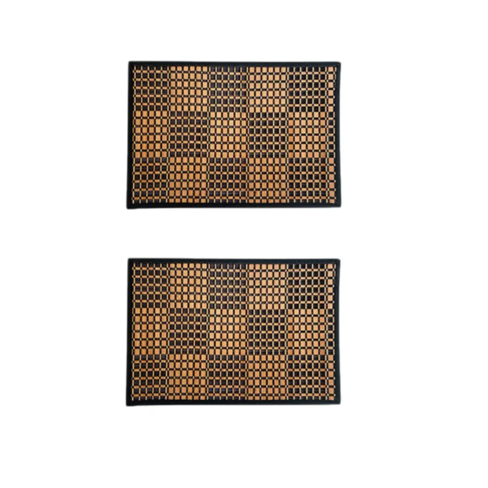 

2PCS Rectangular Bamboo Placemat Heat-Resistant Scald-proof Dining Table Mat Stain-Resistant Anti-Slip Heat-insulating Pad