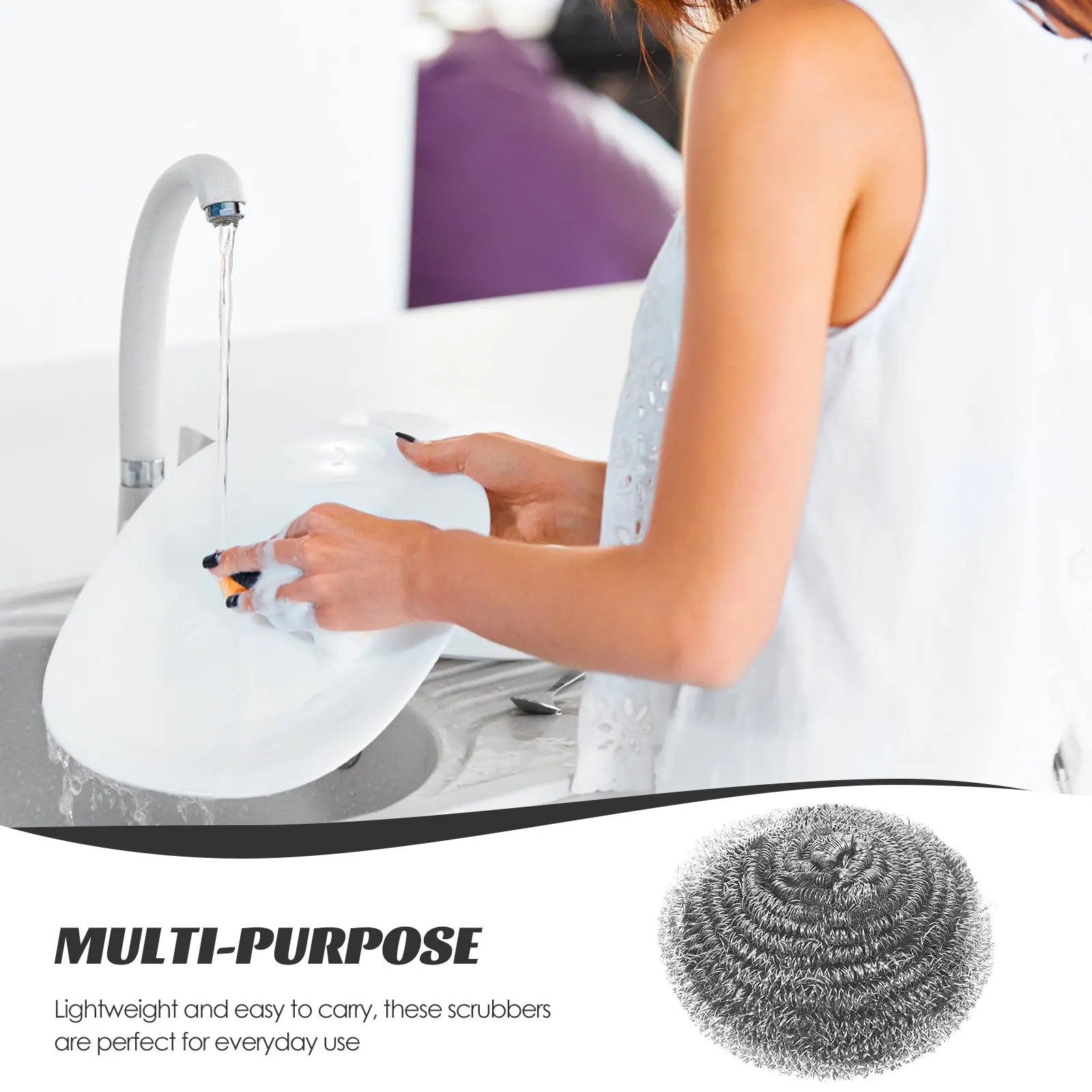 6 Pcs Heavy-Duty Kitchen Scrubbers for Griddles, Pots, Pans & Dishes