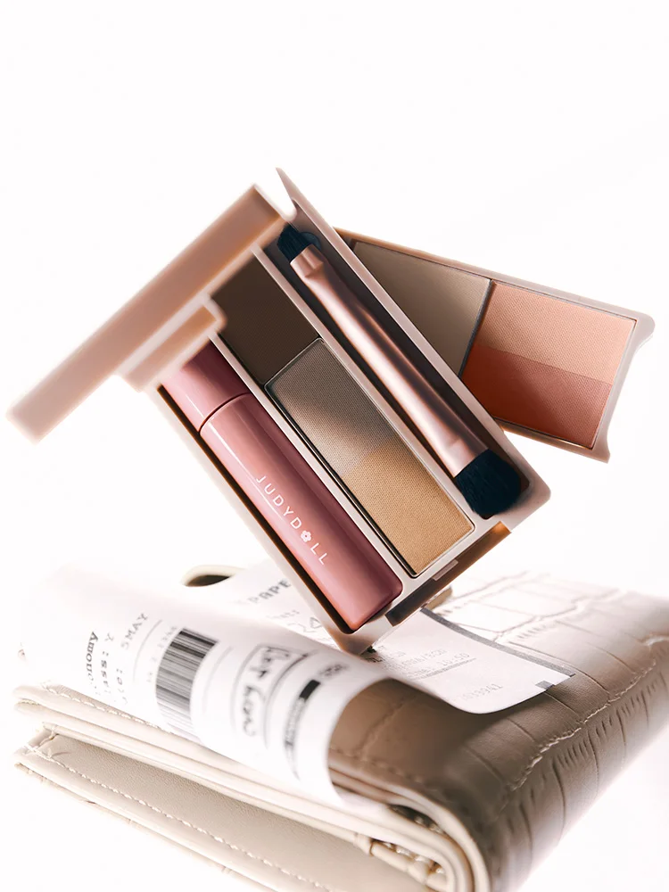 لوحة ظلال عيون جوديدول بثلاثة ألوان، مكياج محمول للسفر، يدوم طويلاً، مقاوم للماء والعرق، ظلال عيون طبيعية #2