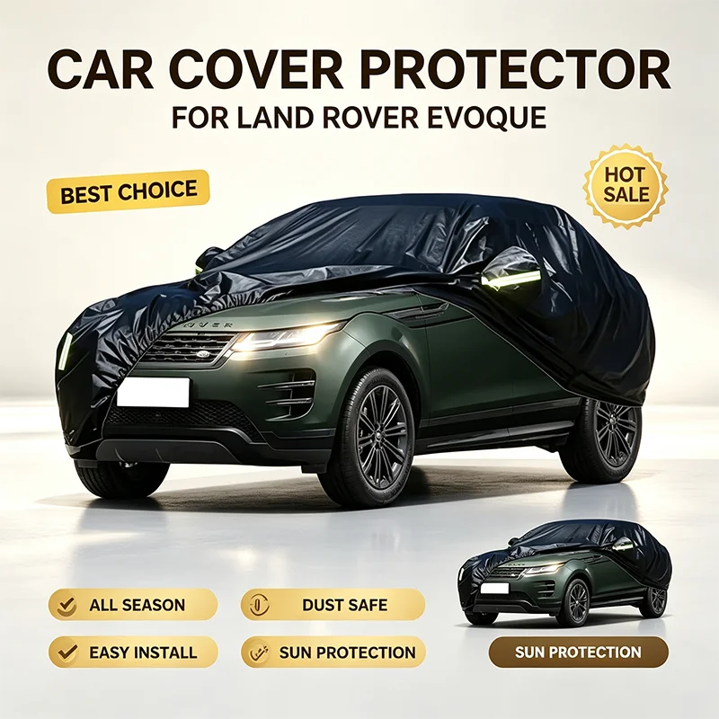 For Land Rover Evoque Full Car Cover All Weather Snow Sun UV Dustproof Reflective Strips Wind Straps Outdoor