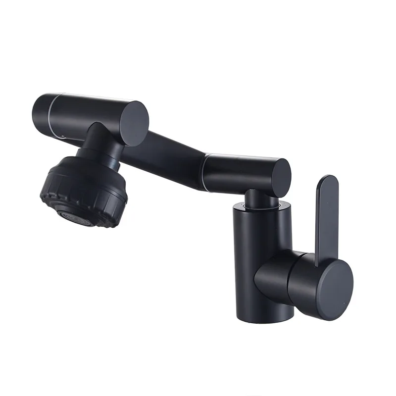 

1PC 304 Stainless Steel Black Universal Basin Faucet Hot Cold Folding Rotatable Hand Washing Shampoo Retractable Washbasin Tap