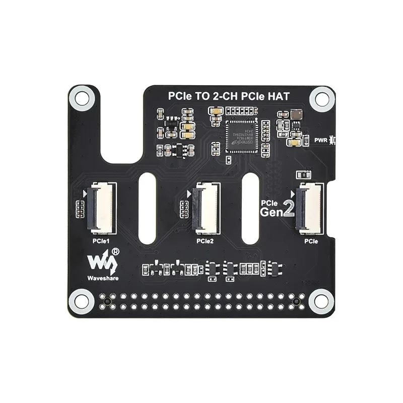 Raspberry Pi 5 2 PCIe Expansion Board for Raspberry Pi 5 with 1 to 2 PCIe Interfaces Supporting Stackable PCIe HAT Modules