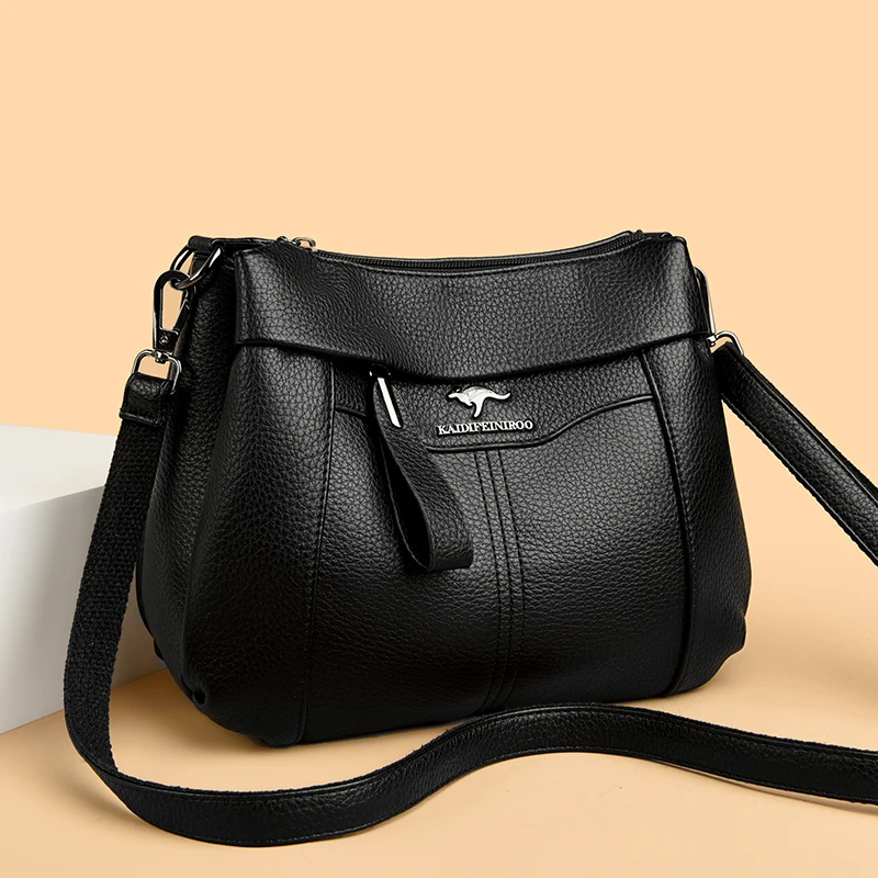 

New Ladies Large Capacity Shopping Messenger Tote Soft Leather Luxury Handbag Women Bag Designer 3 Layers Shoulder Crossbody Sac