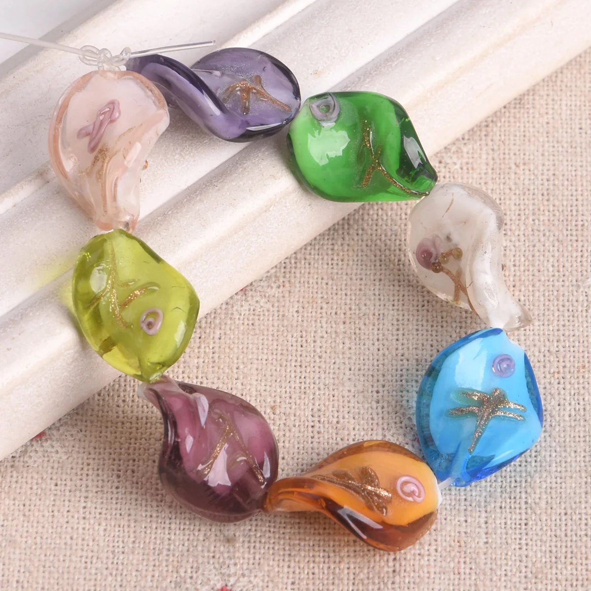 

10pcs Helix Shape 20x17mm Handmade Flower Lampwork Glass Loose Crafts Beads lot for DIY Jewelry Making Findings